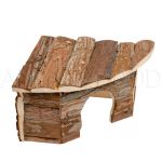 Domček drevený s kôrou-rohový 22 x 22 x 13cm