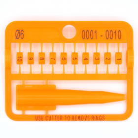 Krúžky E-Z Split Ring číselné, priemer 6mm oranžové 10ks