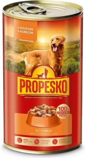 PROPESKO Dog kúsky králik+hovädzie+cestoviny 1240g