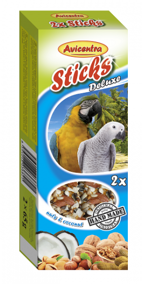 Avicentra SNACK veľký papagáj - orechy a kokos 120g