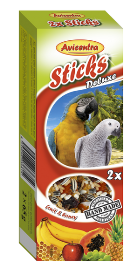 Avicentra SNACK veľký papagáj - ovocie a med 120g